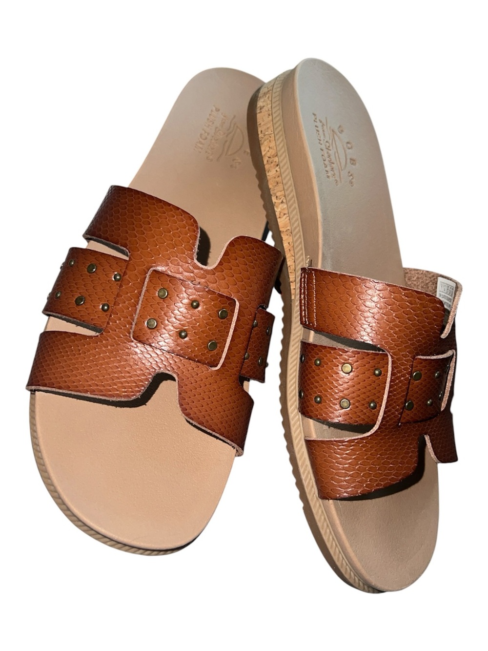 SKECHERS WOMEN'S BOBS DESERT KISS LOW STUD CHESTNUT VEGAN PLUSH FOAM New in Box